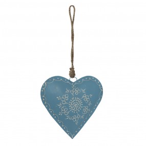 26Y5269 Pendentif Coeur 16 cm Bleu Fer Ornement de Noël