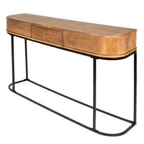 250670 Side Table 120x33x81 cm Brown Black Iron Wood Console Table