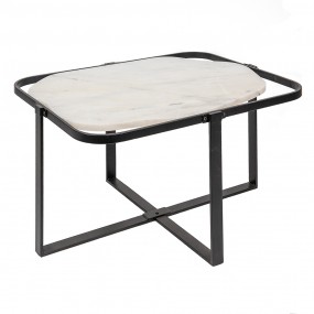 250681 Tavolino da caffè 86x68x45 cm Nero Bianco  Ferro Tavolino