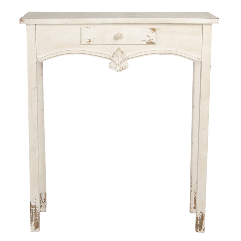 5H0441 Side Table 89x28x106 cm White Wood Rectangle Console Table