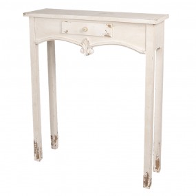 25H0441 Side Table 89x28x106 cm White Wood Rectangle Console Table