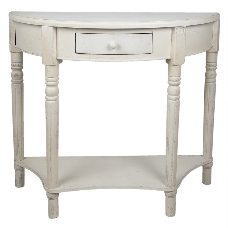 5H0534 Side Table 100x40x84 cm White Wood Console Table