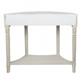 25H0534 Side Table 100x40x84 cm White Wood Console Table
