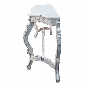 25H0546 Side Table 170x52x82 cm White Wood Console Table