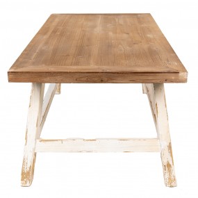 25H0561 Table basse 120x60x48 cm Blanc Marron Bois Table d'appoint