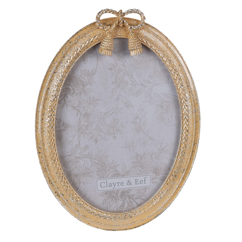2F0916 Photo Frame 13x18 cm Gold colored Plastic Oval Picture Frame