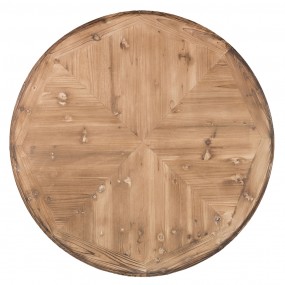 25H0355 Dining Table Ø 120x85 cm Brown Wood Round Table