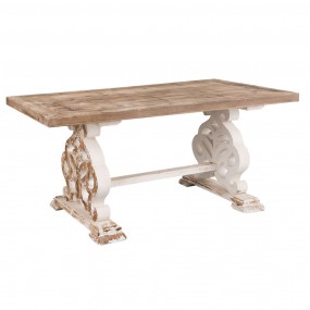 25H0357 Tavolo da pranzo 180x90x82 cm Marrone Legno  Rettangolo Tavolo