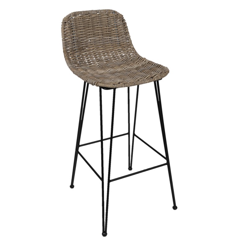 5Y0409LR Bar Stool 40x93 cm Brown Rattan Foot stool