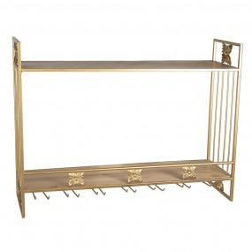 25Y0808 Wall Rack 80x22x61 cm Gold colored Iron Rectangle Wine Rack