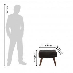 260962 Stool 49x33x41 cm Brown Iron Foot stool