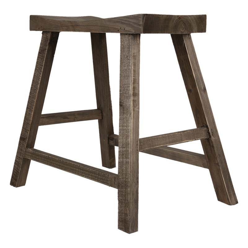 6H2118 Plant Table 56x37x50 cm Brown Wood Plant Stand