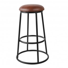 250534 Bar Stool Ø 42x66 cm Black Iron Round Foot stool