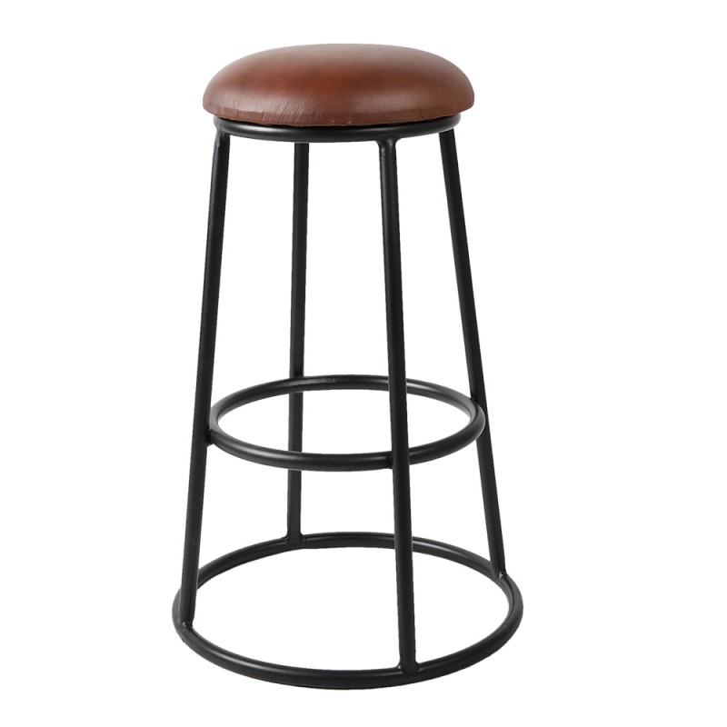 50534 Bar Stool Ø 42x66 cm Black Iron Round Foot stool