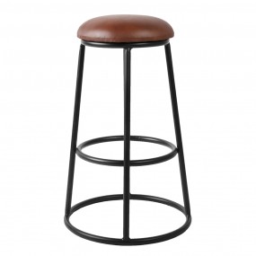 250534 Bar Stool Ø 42x66 cm Black Iron Round Foot stool