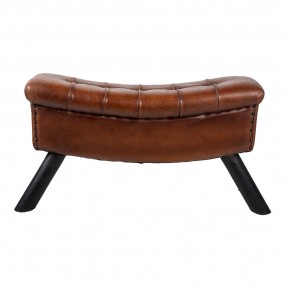 250537 Stool 91x30x46 cm Brown Leather Rectangle Foot stool