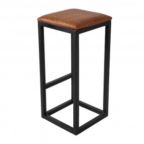 250545 Bar Stool 31x31x66 cm Black Iron Square Foot stool