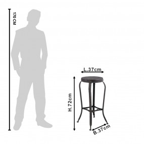 25Y0392 Bar Stool 37x37x72 cm Black Iron Round Foot stool
