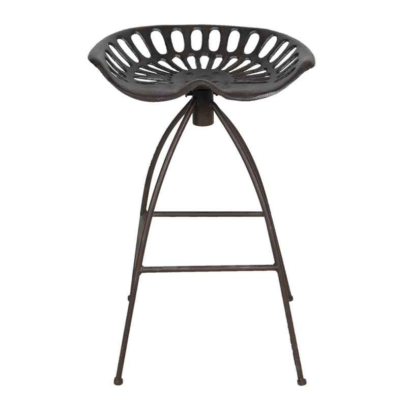 5Y0712 Bar Stool 47x35x60/68 cm Brown Iron Round Foot stool