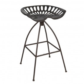 25Y0712 Bar Stool 47x35x60/68 cm Brown Iron Round Foot stool
