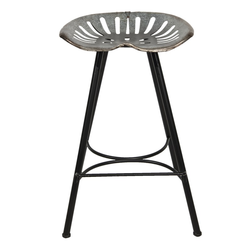 5Y0762 Bar Stool 50x50x75 cm Grey Iron Round Foot stool