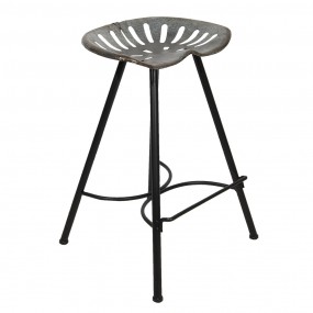 25Y0762 Bar Stool 50x50x75 cm Grey Iron Round Foot stool