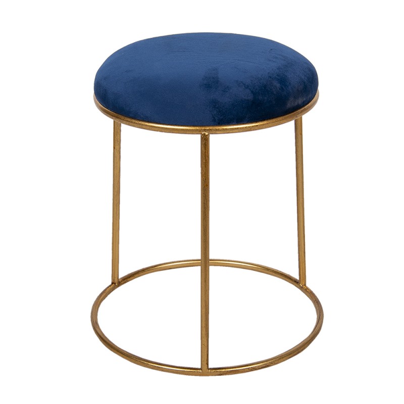 6Y4464BL Stool Ø 42x48 cm Blue Metal Round Foot stool