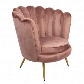 250457 Dining Chair 78x80x91 cm Pink Metal Chair