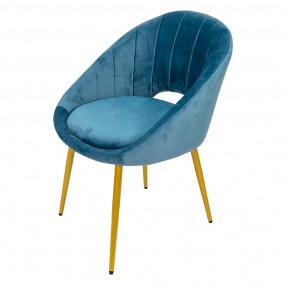 250552PE Dining Chair 58x65x85 cm Blue Iron Textile Chair