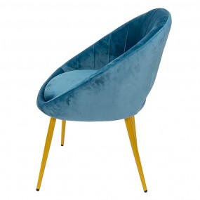250552PE Dining Chair 58x65x85 cm Blue Iron Textile Chair