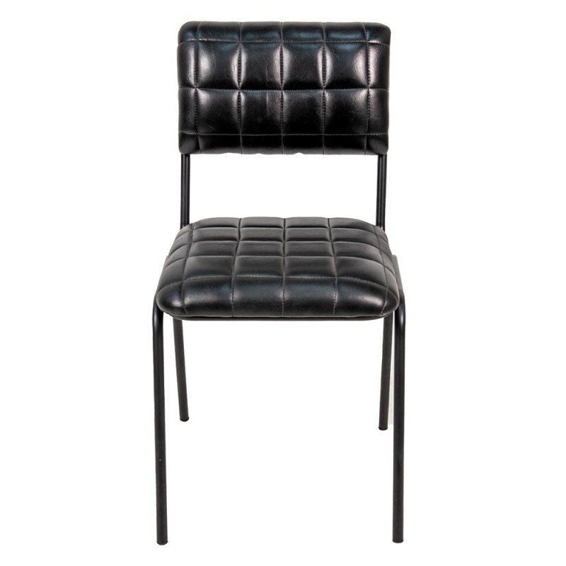 50651 Dining Chair 44x44x84 cm Black Leather Chair