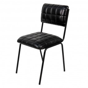 250651 Dining Chair 44x44x84 cm Black Leather Chair