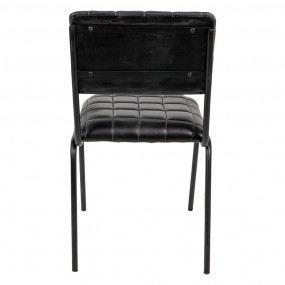 250651 Dining Chair 44x44x84 cm Black Leather Chair