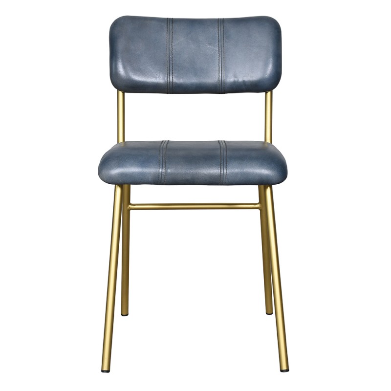 50725 Dining Chair 44x55x80 cm Grey Blue Leather Chair