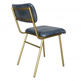 250725 Esszimmerstuhl 44x55x80 cm Grau Blau Leder Stuhl