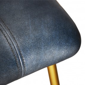250725 Chaise de salle à manger 44x55x80 cm Gris Bleu Cuir Chaise