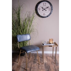 250725 Dining Chair 44x55x80 cm Grey Blue Leather Chair