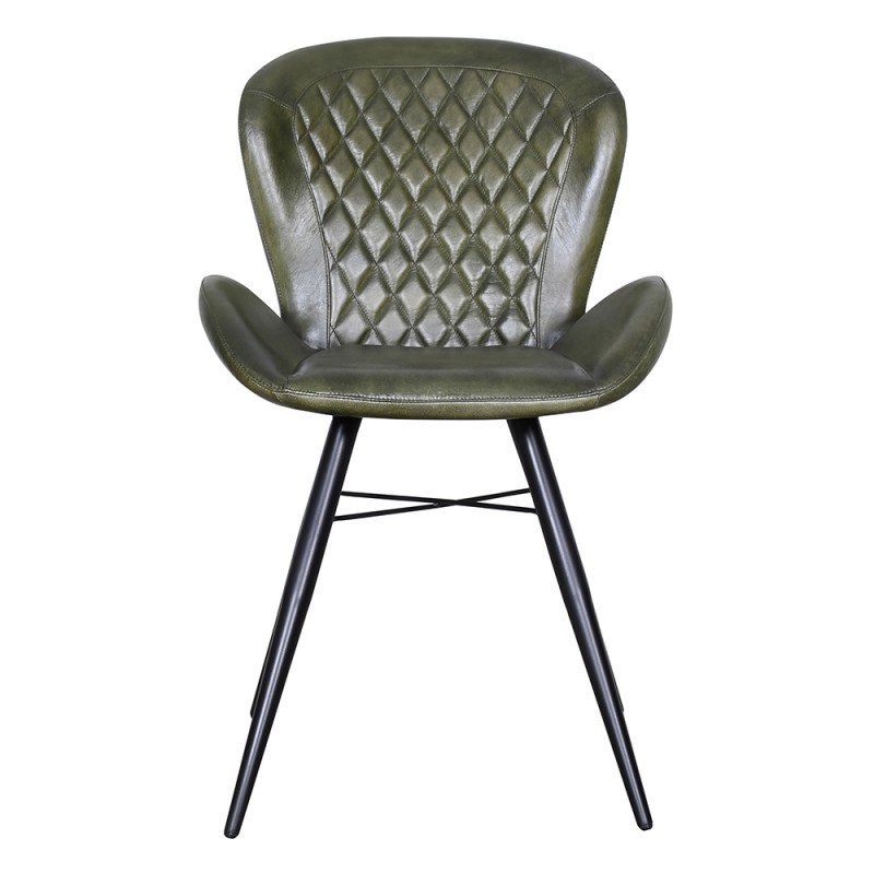 50729 Dining Chair 52x61x86 cm Green Leather Chair