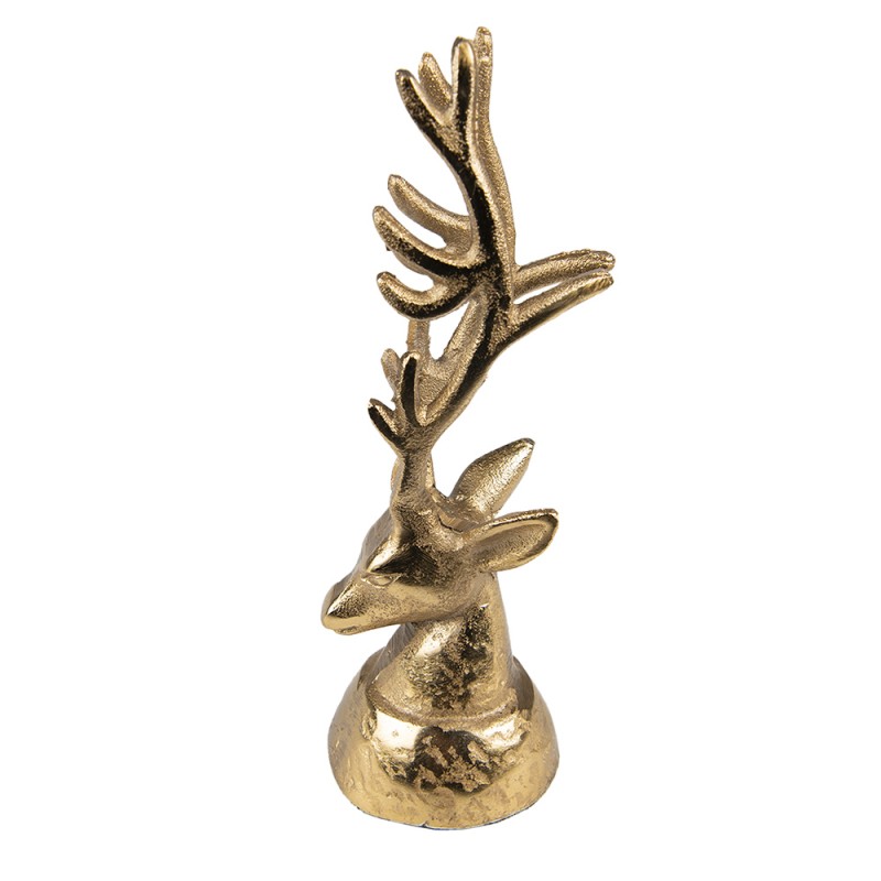 6AL0063 Statuetta Cervo 20 cm Color oro Alluminio Decorazione di Natalizie