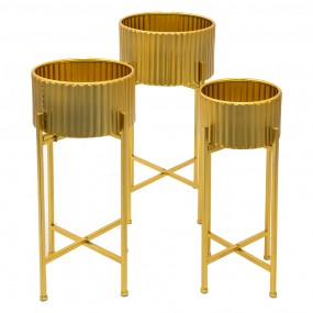 25Y1070 Planter Set of 3 Gold colored Iron Plant Stand