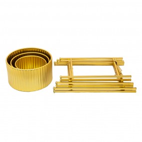 25Y1070 Planter Set of 3 Gold colored Iron Plant Stand