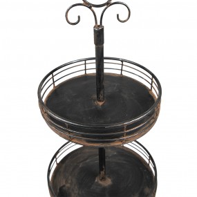 25Y1113 3-Tiered Stand 95 cm Black Iron Round Fruit Bowl Stand