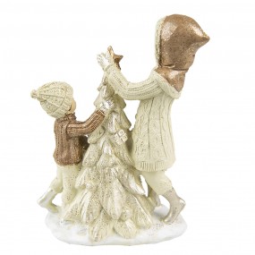 26PR4797 Figurine Enfants 14 cm Beige Polyrésine Décoration de Noël
