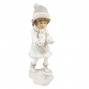 26PR4802 Figurine Child 19 cm White Polyresin Christmas Decoration