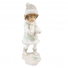 26PR4802 Statuetta Bambino 19 cm Bianco Poliresina Decorazione di Natalizie