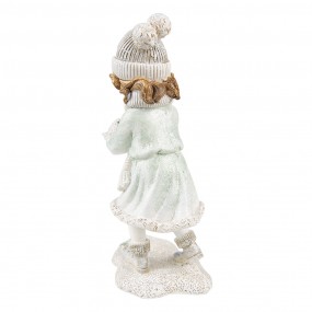 26PR4802 Figurine Enfant 19 cm Blanc Polyrésine Décoration de Noël