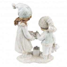 26PR4804 Figurine Enfants 19 cm Beige Polyrésine Décoration de Noël