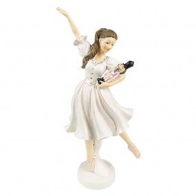 26PR4818 Figur Ballerina 25 cm Weiß Polyresin Wohnaccessoires