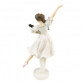 26PR4818 Beeld Ballerina 25 cm Wit Polyresin Woonaccessoires