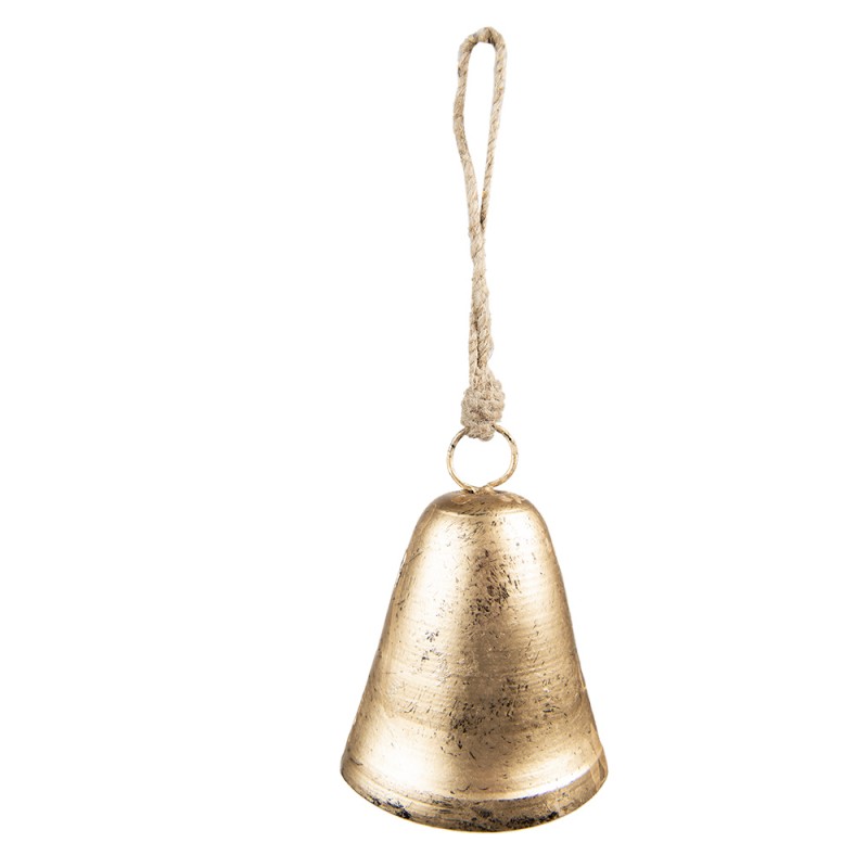 6Y5331 Pendant Bell 13 cm Gold colored Iron Home Decor